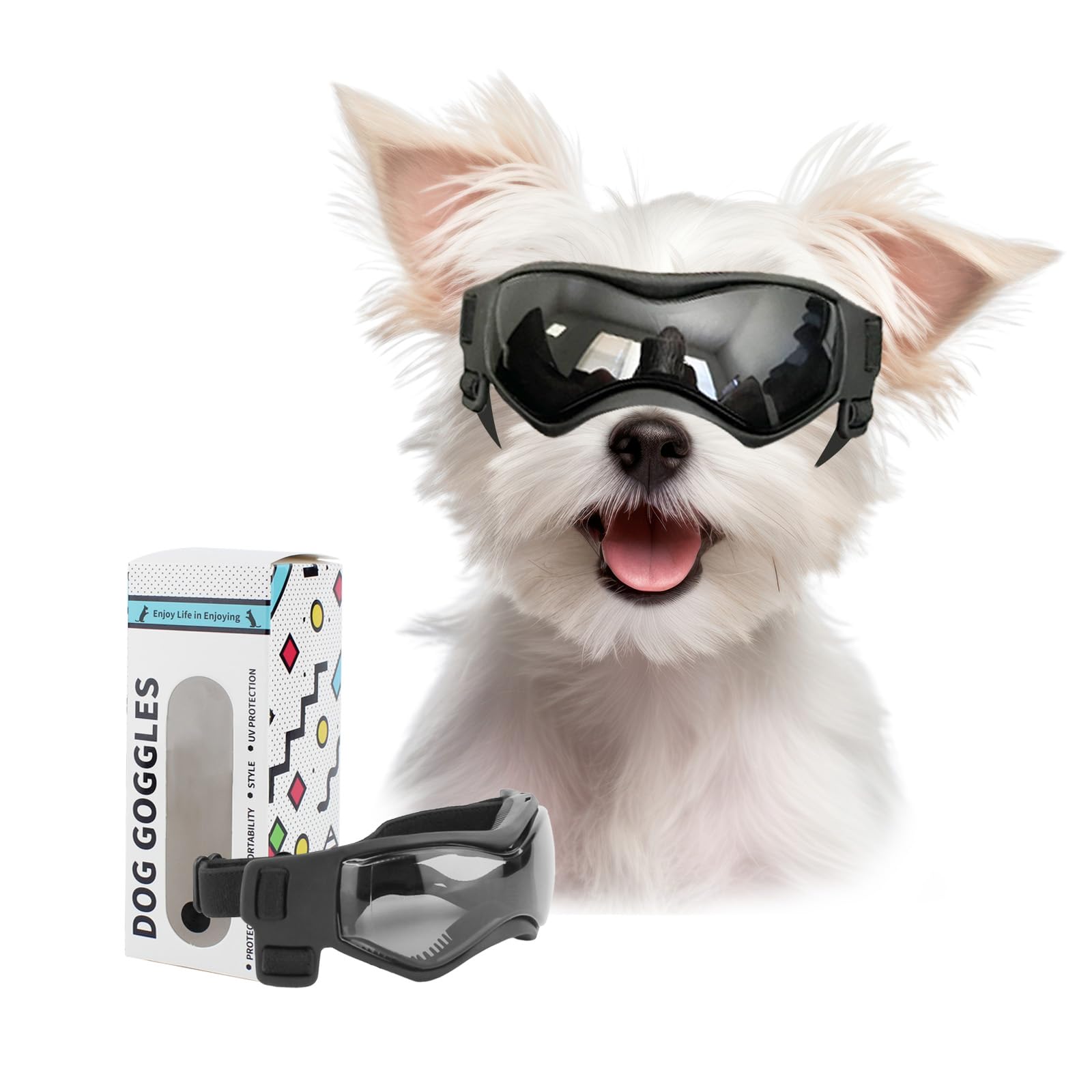 Amazon | Enjoying 小型犬用サングラス、UV カット 犬 ゴーグル